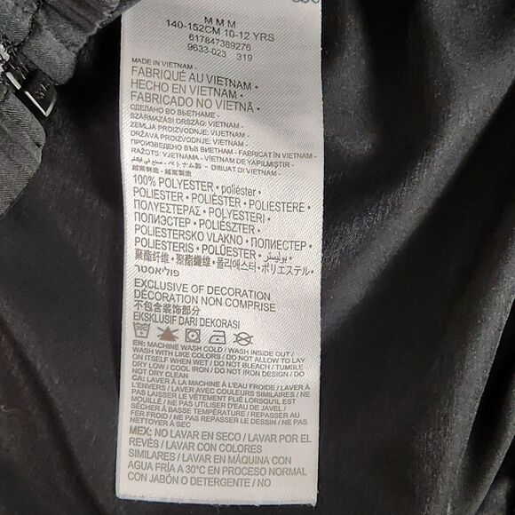 Converse Black Lightweight Zip Up Jacket Girls Size Medium 10-12 Years FLAWED - Picture 7 of 8